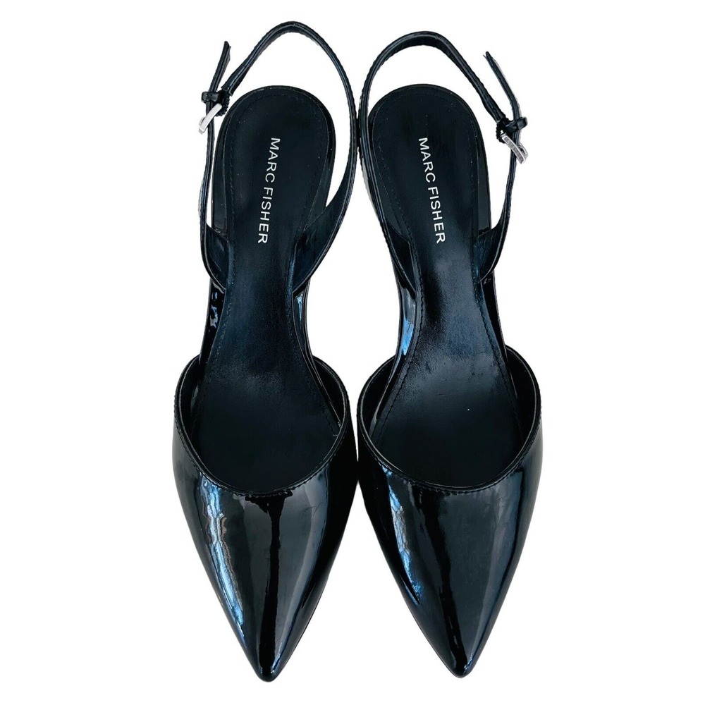 Marc Fisher Black Pumps Ankle Strap Stilettos Womens Size 8.5